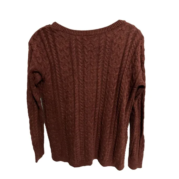 American Eagle Cable Knit Sweater Side Zipper Size‎ S Rust Color - Image 7