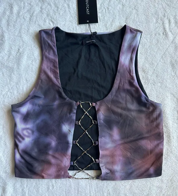 Outcast Clothing 2 Piece Set Zafira Crop Top Abstract Autumn Size L Zafira Pants Abstract Autumn Size M - Image 6
