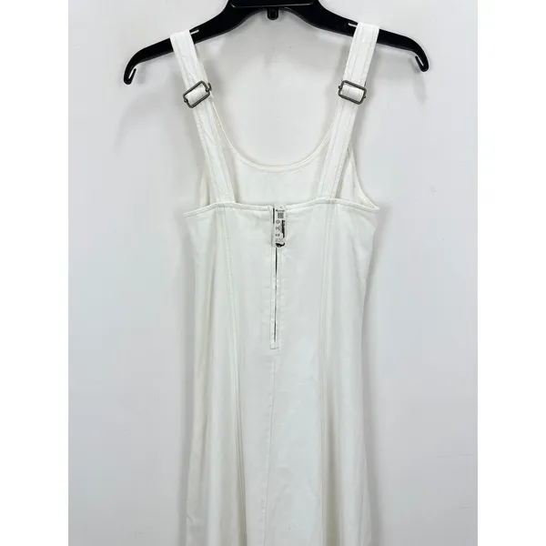 Madewell Denim Scoopneck Midi Dress Pure White Wash A Line Minimalist XXS NWT - Image 10