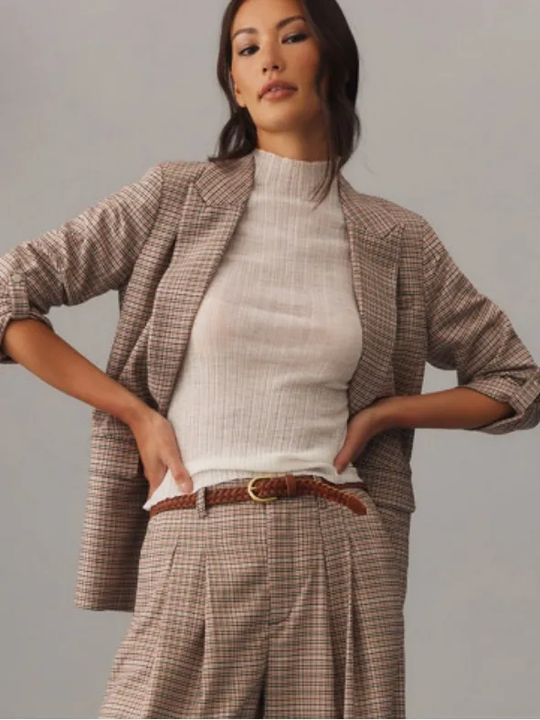 Maeve by Anthropologie Roll Sleeve Blazer in neutral 6 - Image 2