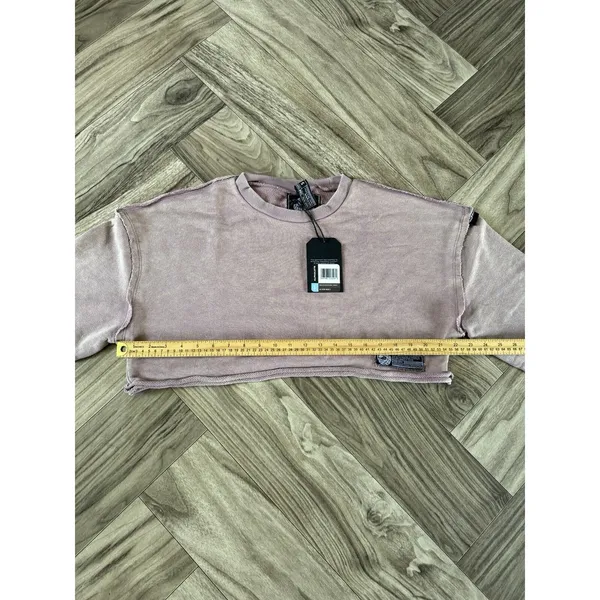 Alphalete Women's Terry Oversized Crop Pullover - Rose Quartz , Size Small - Image 4