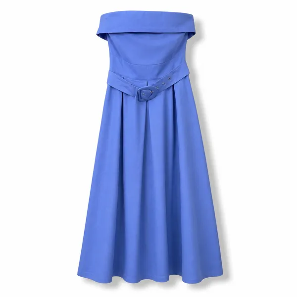 NEW Lulus Trendsetting Choice Periwinkle Strapless A-Line Midi Dress Medium - Image 7