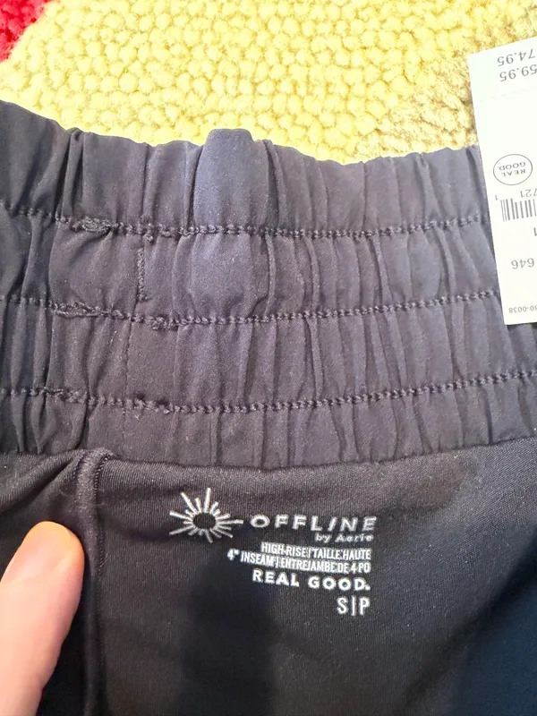 NWT Offline by Aerie High Rise 4” Inseam Black Athletic Running Shorts Small - Image 2