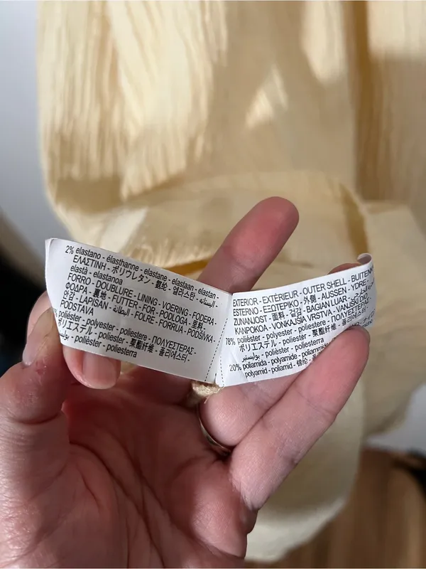 ZARA Textured Low Back Midi Dress in Vanilla Yellow Butter Size Medium - Image 10