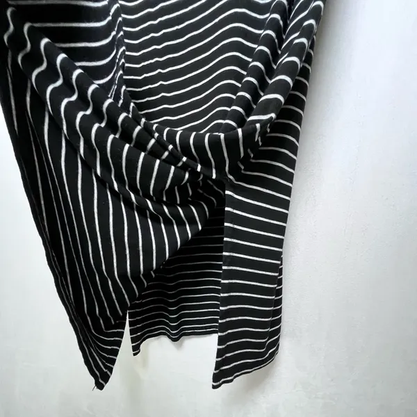 Madewell Women Black White Stripe Midi Stretch Tank Dress Sz XS Viscose Coastal - Image 5