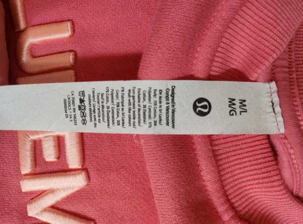 Lululemon Scuba Oversized Pullover Sakura Pink - Wordmark, M/L - ! - Image 4