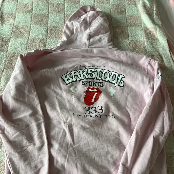 Barstool Sports Soft Pink Hoodie with Logo - Image 3