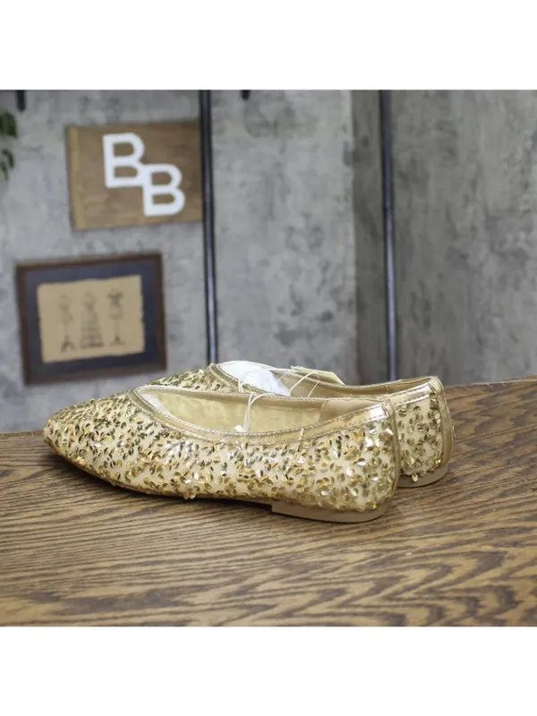 NWT A New Day Womens Sammie Shoes Sequin Ballet Flats 94685489 Gold Yellow 9M - Image 3