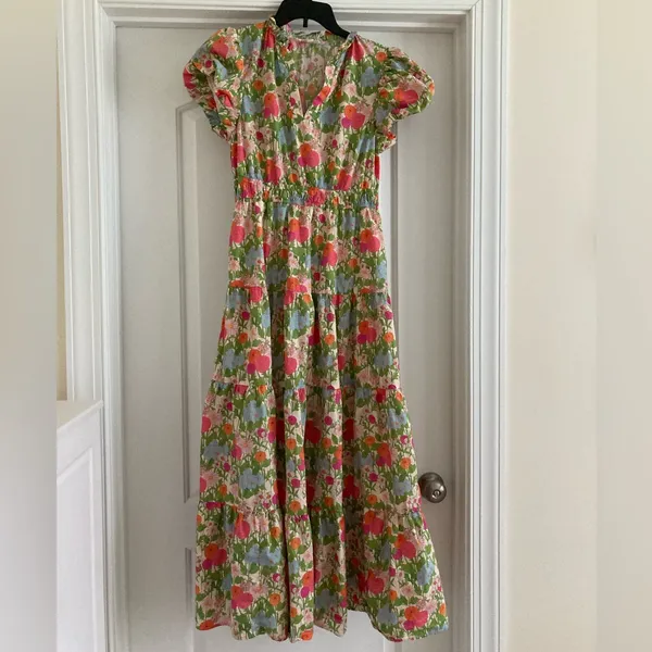 Entro Vibrant Floral Midi Dress Like New - Image 6