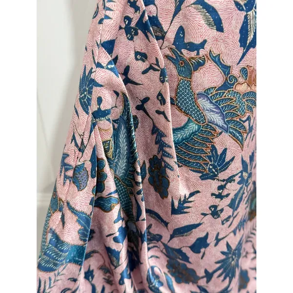 Zimmermann Draped Halter Mini Dress in Pink Botanical / Floral Bird Tulip Skirt - Image 6