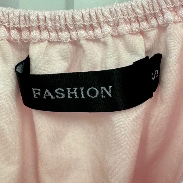 Fashion Pink Puff Sleeve Smocked Waist Mini Dress Cottagecore Pockets Small - Image 7