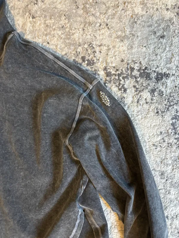 Free People Movement Grey Marbled Oversized Hoodie Size XS - Image 2