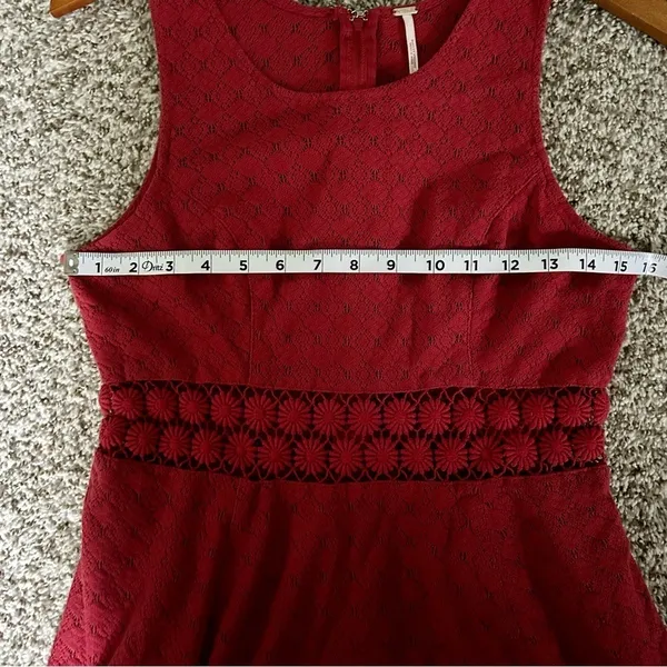 🦋 Free People Pink Burgundy Fit & Flare Lace Cut Out Mini Dress Swiftie Taylor - Image 6
