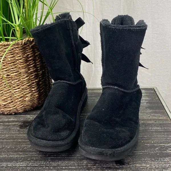Ugg Black Bailey Bow II 2 Short Calf Winter Boots 7 - Image 4