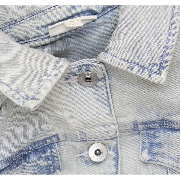 NEW Style & Co. Womens Button Up Classic Denim Trucker Jacket Tropic Blue M - Image 5