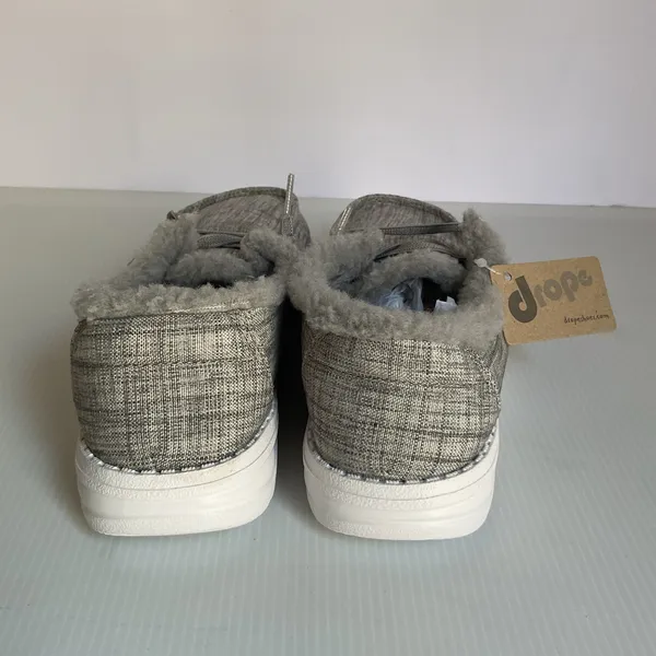 Drope Kate Women’s Faux Fur Lined Shoes Size 8 Grey Casual Comfort Lace-Up NIB - Image 6
