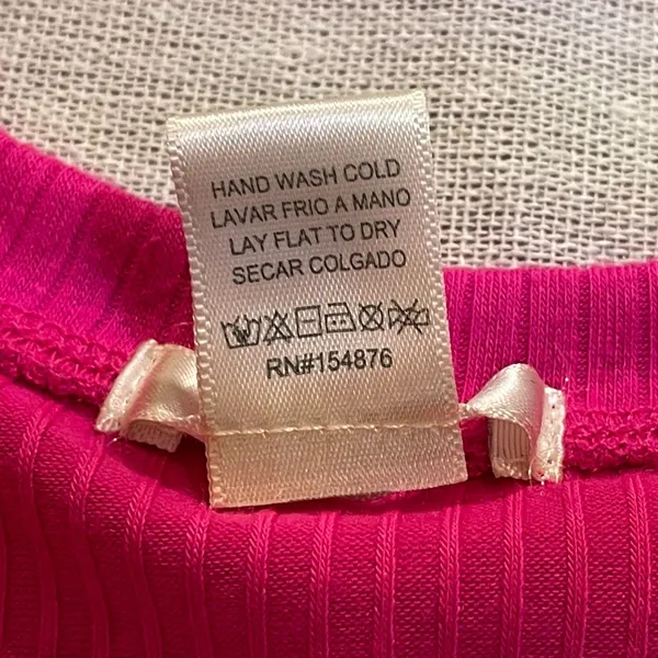 Bozzolo | Pink Ribbed Crewneck Cropped Tee | Large - Image 4