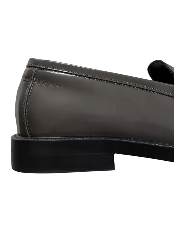 Like New Steve Madden Leather Madison Loafers Grey Size 8 - Image 4