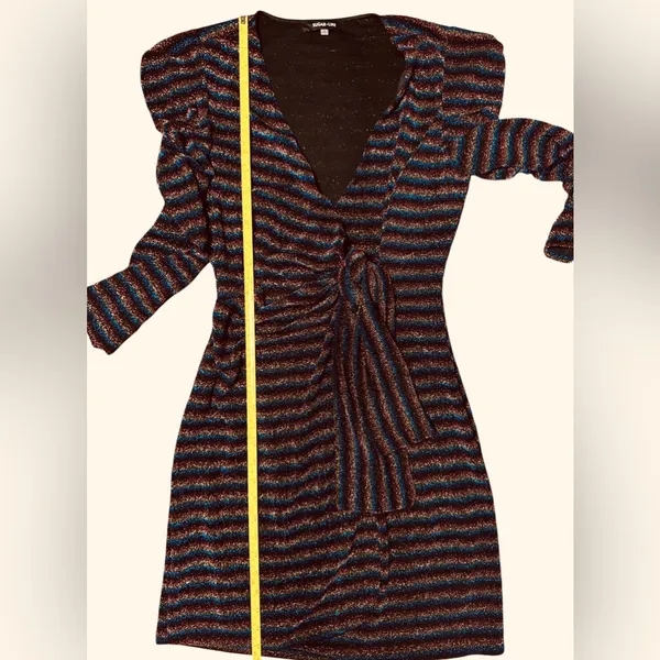 Sugar Lips Sparkle Wrap Special Occasion Dress‎ Women’s Size Medium Multicolored - Image 7