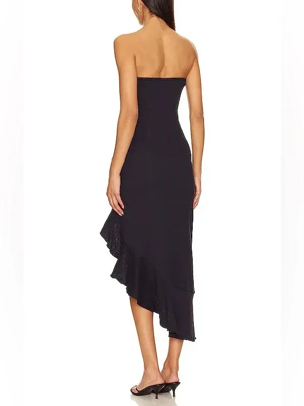 FREE PEOPLE Made Me Blush Midi Dress in Black - Image 5