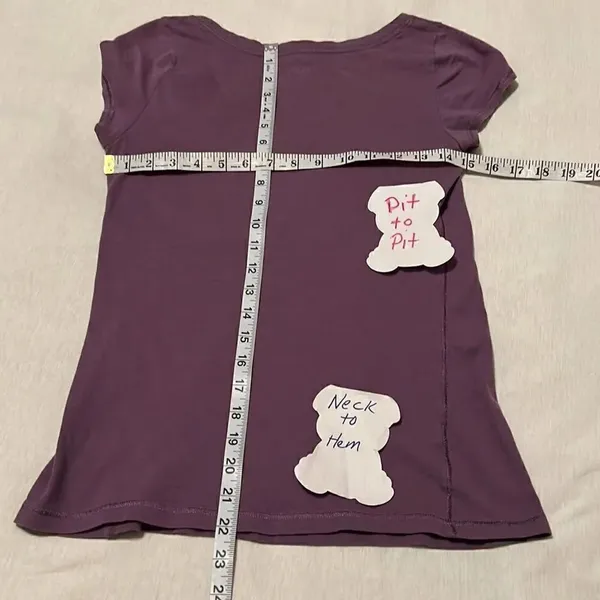 Loft szS pretty purple cap sleeve flower detail and decorative stitching EUC - Image 8