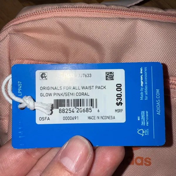 Adidas Originals All Waist Pack Pink Semi Coral Fanny Pack NWT‎ camp hike vacay - Image 4