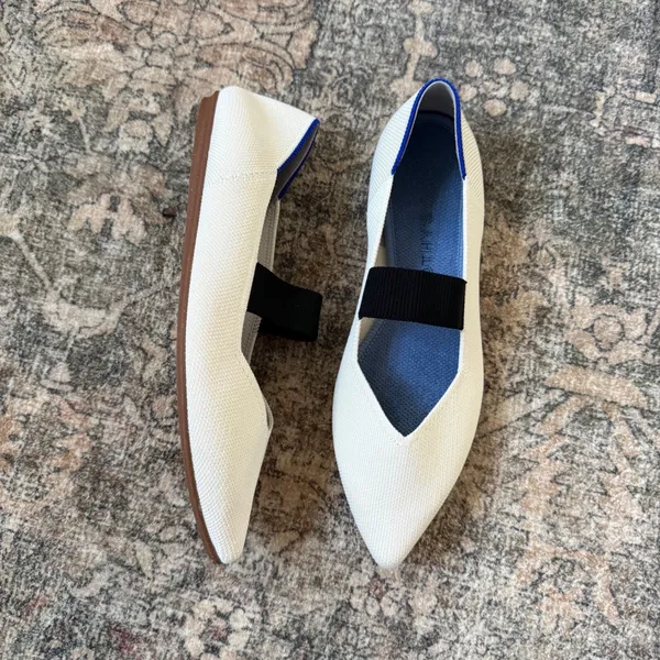 Rothy's The Point Mary Jane Love Bird Flats Cream White with Strap W7.5 - Image 2
