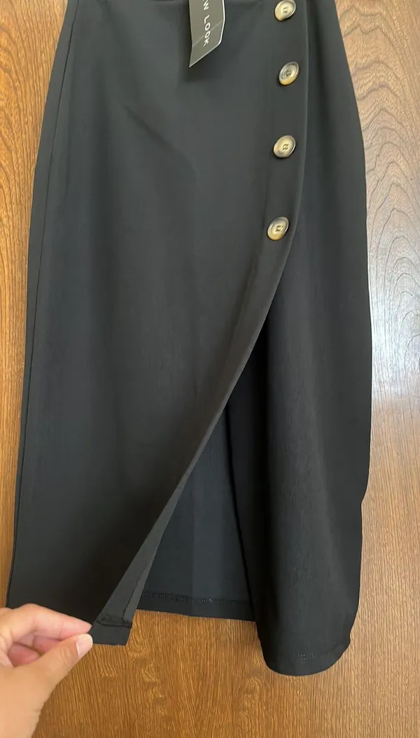 ASOS New look Black Side Button Down Midi Skirt - Image 6