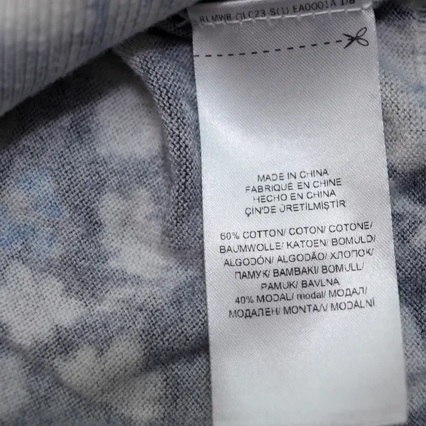 Lauren Ralph Lauren‎ Women's Floral Print Crew Neck Sweater Blue White Size M - Image 8