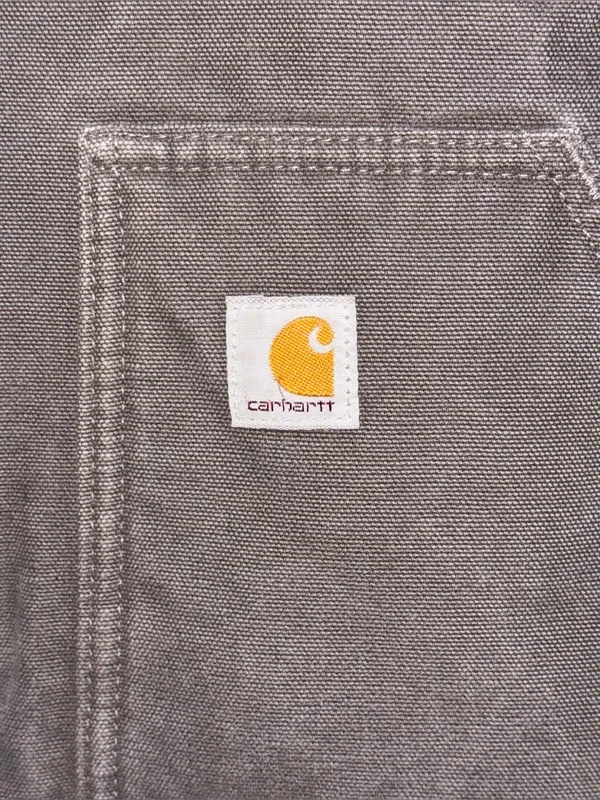 Vintage Carhartt Taupe Gray Sherpa Lined Vest Mock Neck WV001 032 Women’s Large - Image 4