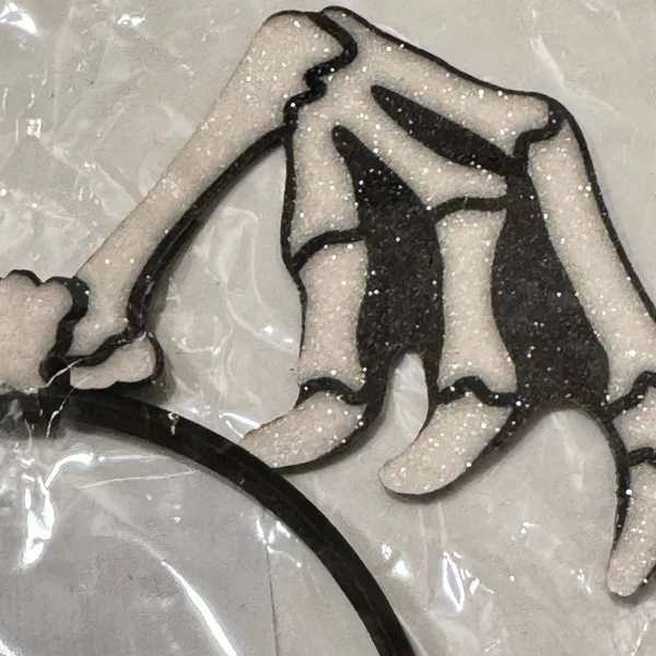 NWT Glittery Skeleton Hands‎ Headband Black - Image 3