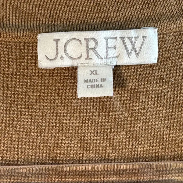 J Crew Sleeveless‎ Sweater Tank Camel Knit Crew Neck Preppy Classic XL Old Money - Image 3