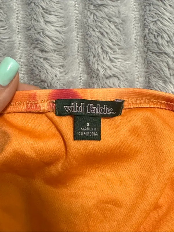 wild fable Orange and Pink Floral Halter One-Piece - Image 3