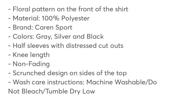 Gray Floral Designed Top | Size 1X - Image 6