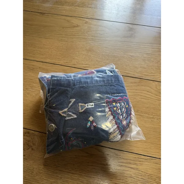 New Direction Denim Jacket Women Large Embroidered Patches Buttons Sparkle Aztec - Image 12