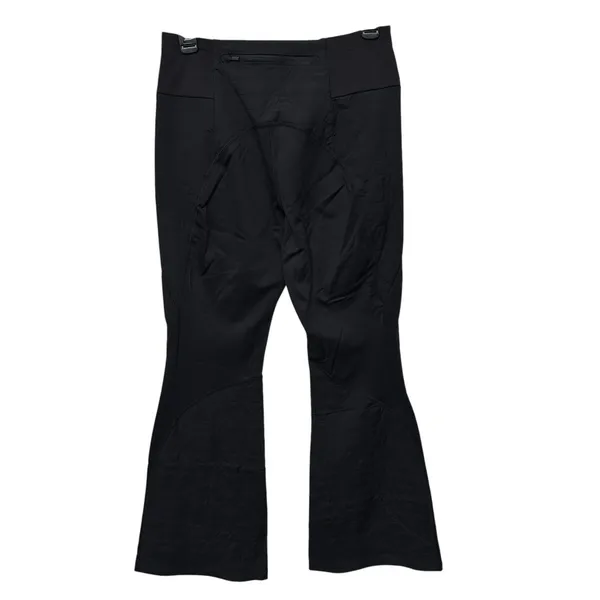 Athleta Peak Hybrid‎ Fleece Flare Pants Women's Size Small Black Zip Pockets - Image 5