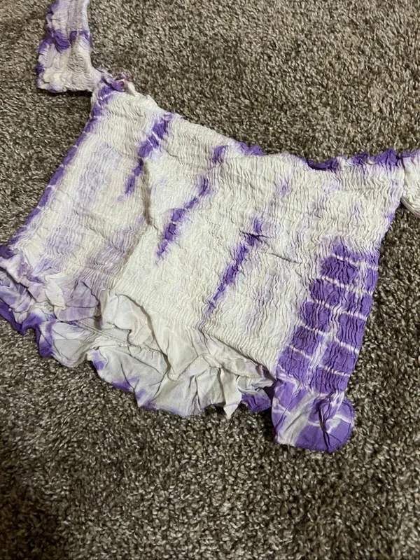 Kiwi & Punch Purple And White Top Womans Small New - Image 8