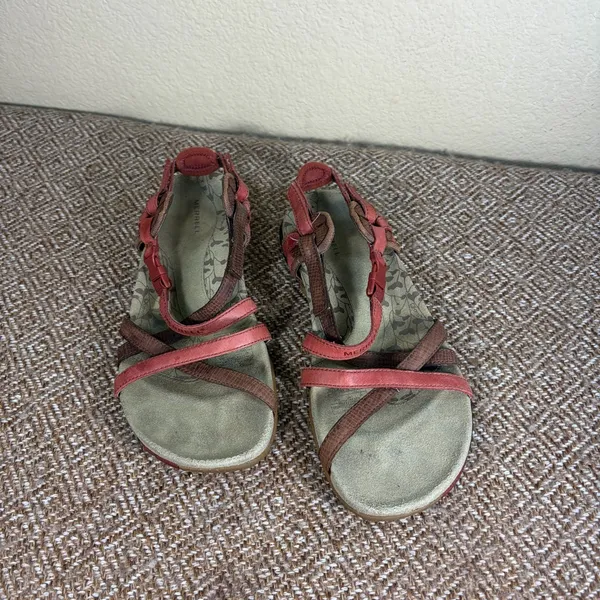 Merrell San Remo Sandals Women's 9 US 7 UK Brown Leather Strappy Summer Gorpcore - Image 2