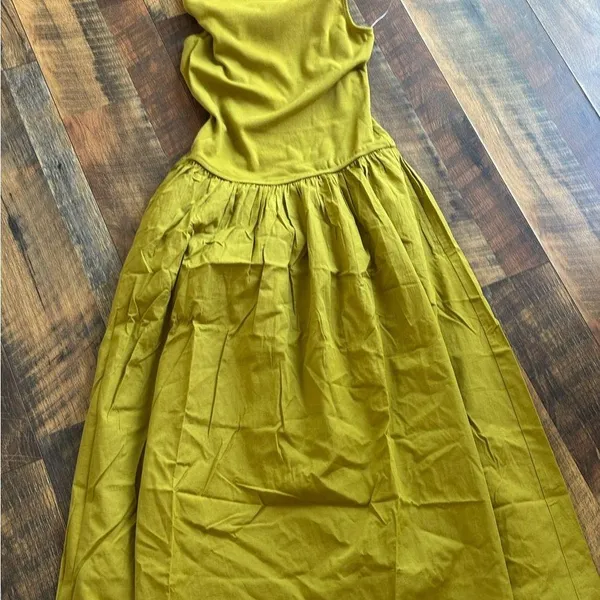 Free People Pepita midi Dress in avocado oil color - Image 2
