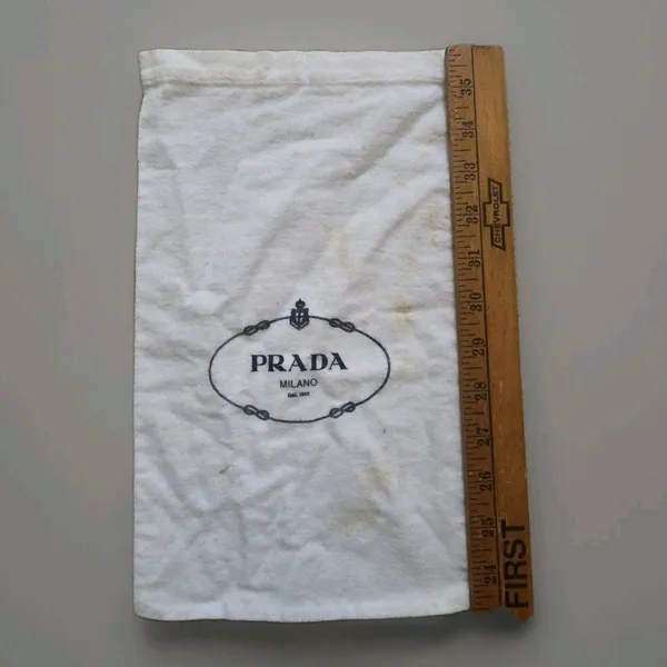 Prada Milano Dust Bag Cotton Storage Pouch 8.5x12" STAINED - Image 4