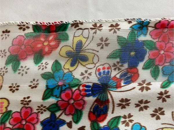 Women’s Floral Silky Scarf, Grandma core, machine stitched edges - Image 4