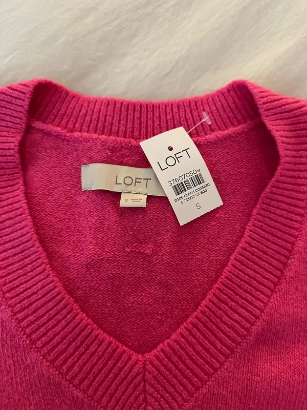 Loft Pink Knit Sweater - Image 3