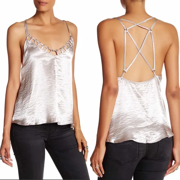 Free People Silver Haze V-Neck Tank Top - Image 8