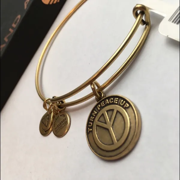 Alex & Ani Turn Peace Up Charm Bangle Bracelet - Image 3