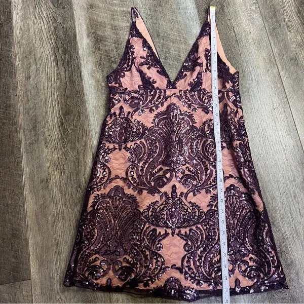 Free People Night Shimmer Mini-Dress Size 0 Sundown Purple Sequins Sleeveless - Image 11