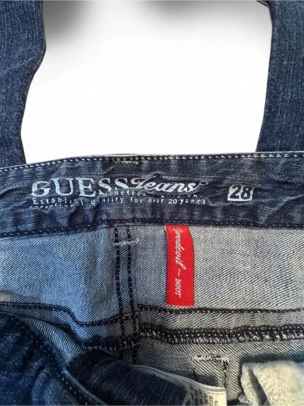 Low Rise Guess Women's Dark Blue Stretch Denim Jeans - Image 4