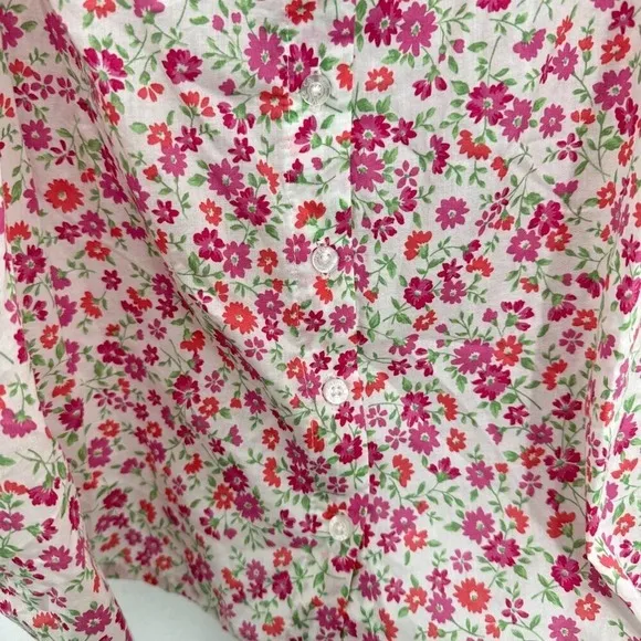 Aqua Lounge Size L Ruffle Sleeve Cotton Poplin Button Front Tank Pajama Top‎ NWT - Image 9