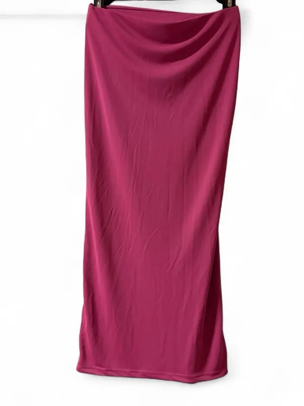 ZARA Pink Ruched Midi Skirt - Image 3