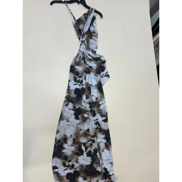 Bec + Bridge Sz 2 Brown Abstract One Shoulder Mesh Dress size 2 - Image 5