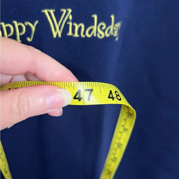 Vintage 90s Pooh Bear Nightgown One Size Happy Windsday Flannel Sleeves Blue - Image 8
